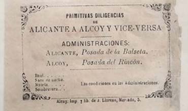 Las primitivas Diligencias de Alicante a Alcoy