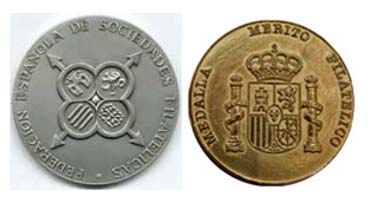 Medallas de FESOFI y del Mérito Filatélico